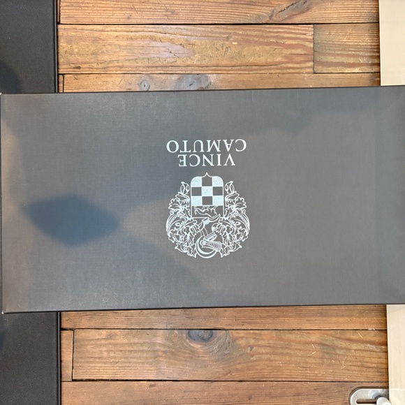 5.5 Black Vince Camuto Leather Wedge Boot with Button Detail - Picture 2 of 8